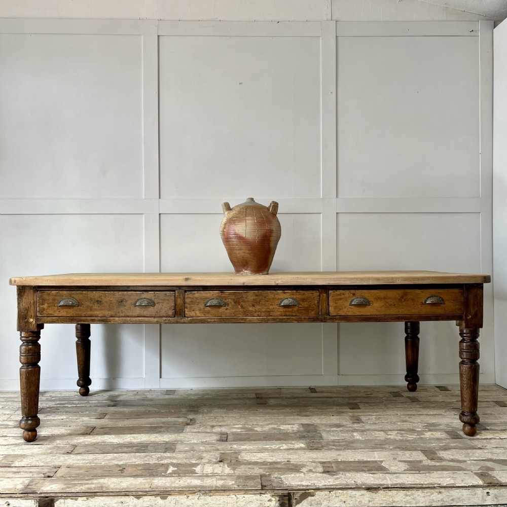 Large 19th C. Pine Farmhouse Table