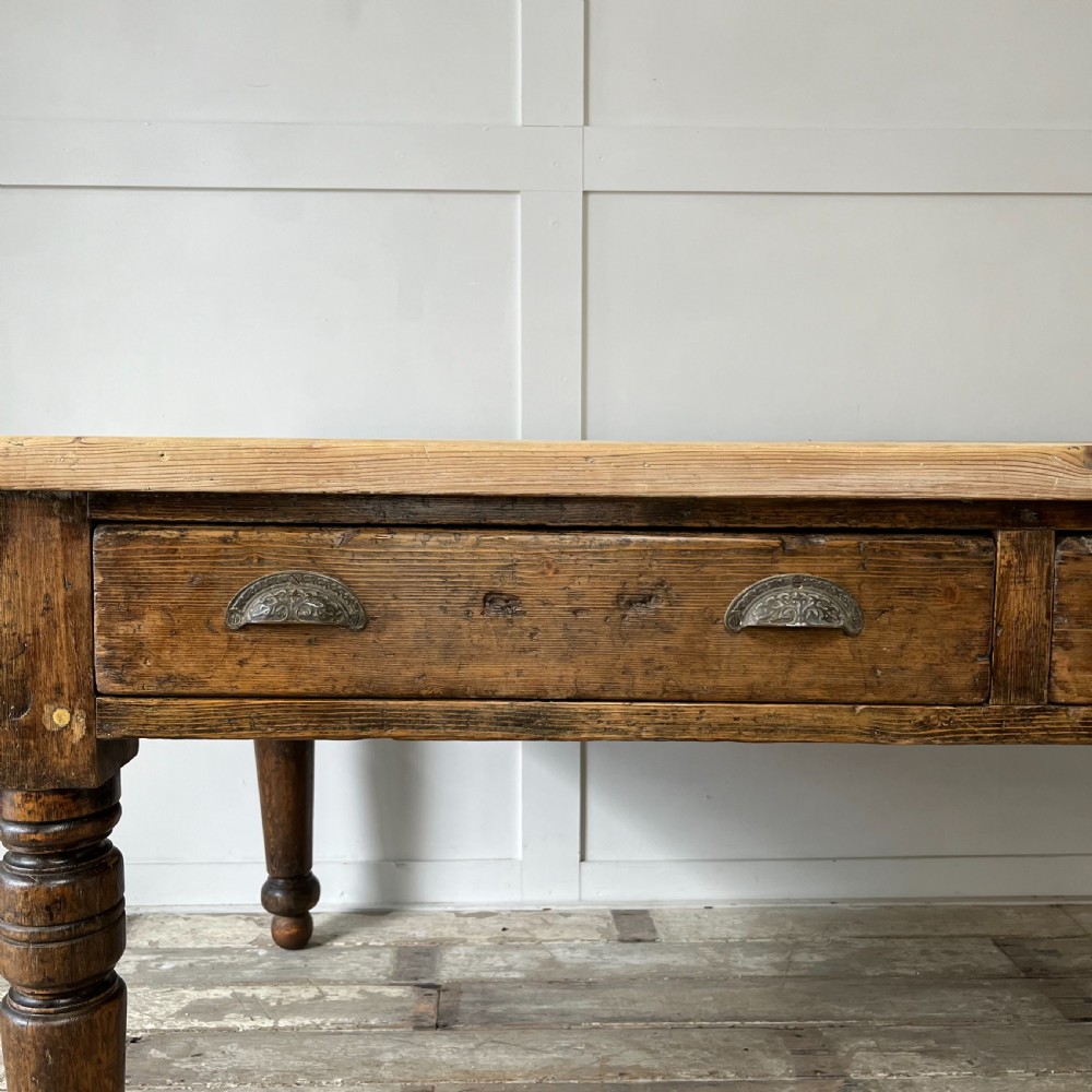 Large 19th C. Pine Farmhouse Table View III