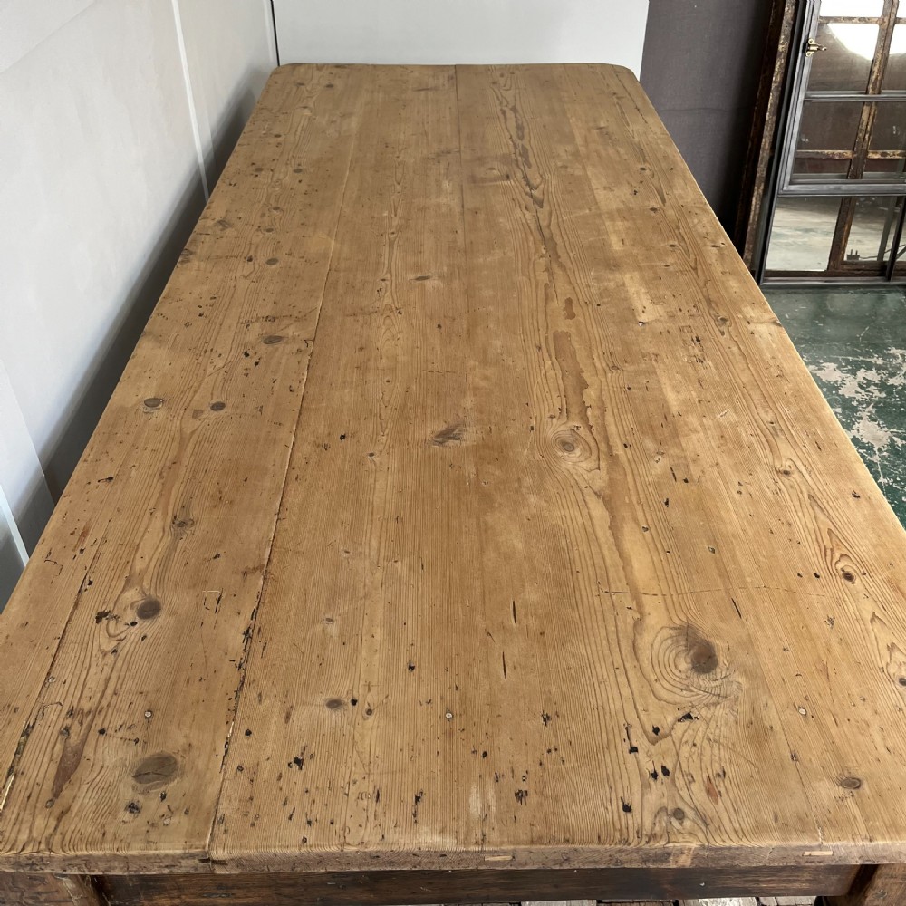 Large 19th C. Pine Farmhouse Table View VIII