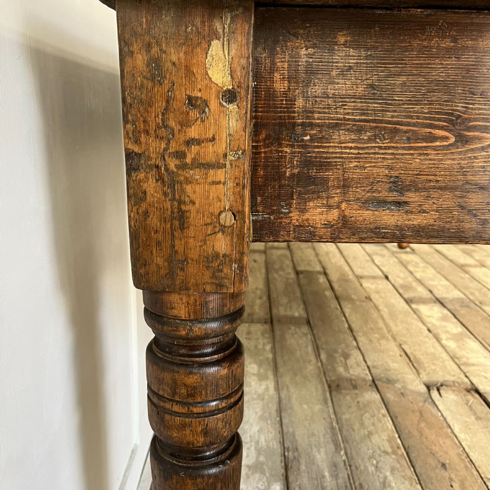 Large 19th C. Pine Farmhouse Table View IX