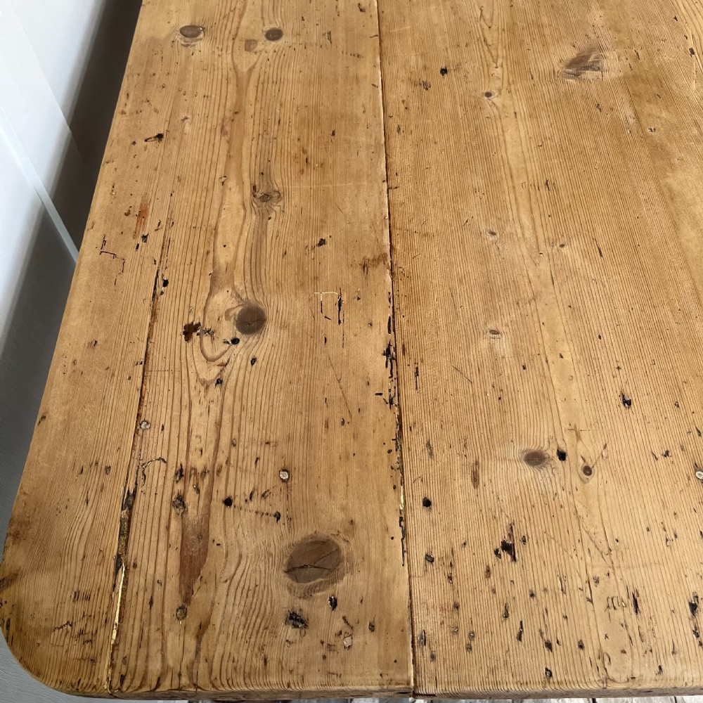 Large 19th C. Pine Farmhouse Table View XI