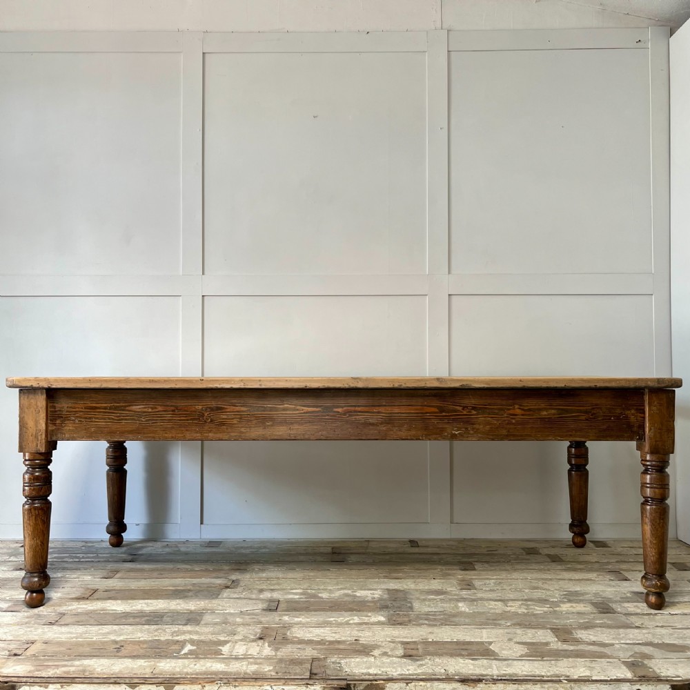 Large 19th C. Pine Farmhouse Table View XII