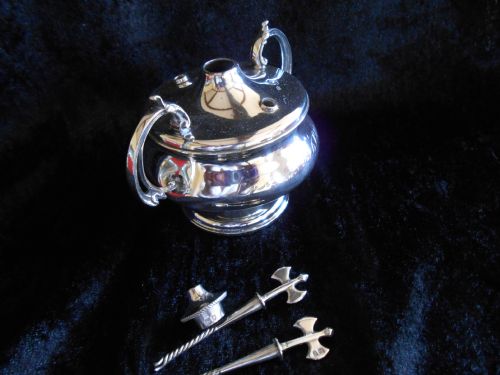 UNUSUAL ANTIQUE WILLIAM COMYNS SOLID SILVER TABLE LIGHTER 1910 - ADDITIONAL PHOTO 4