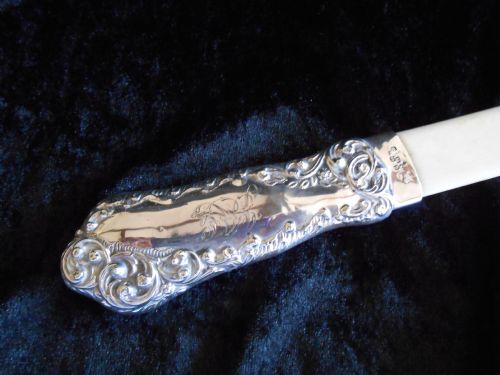 ANTIQUE IVORY AND SOLID SILVERHANDLED PAGE TURNER 1898 - ADDITIONAL PHOTO 1