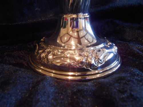ANTIQUE SOLID SILVER EDWARDIAN TRUMPET VASE 1903 - ADDITIONAL PHOTO 2