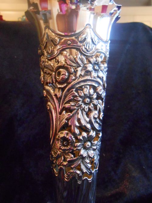 ANTIQUE SOLID SILVER EDWARDIAN TRUMPET VASE 1903 - ADDITIONAL PHOTO 4