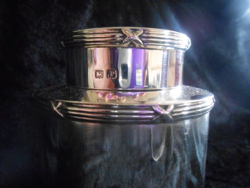 ANTIQUE SOLID STERLING SILVER TEA CADDY 1914 - ADDITIONAL PHOTO 1
