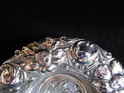 ANTIQUE EDWARDIAN SOLID SILVER CHERUB AND FLOWER DISH 1904 - ADDITIONAL PHOTO 4