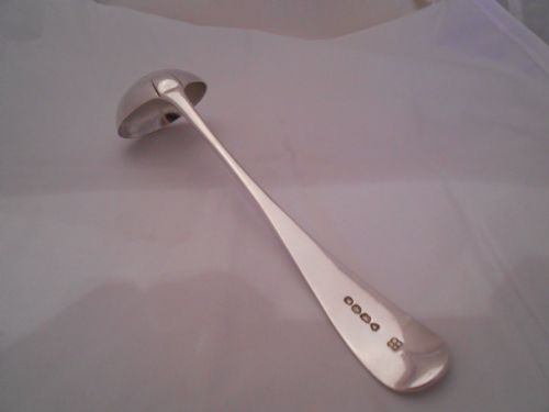 ANTIQUE SOLID SILVER VICTORIAN SAUCE LADLE LONDON 1857 - ADDITIONAL PHOTO 1