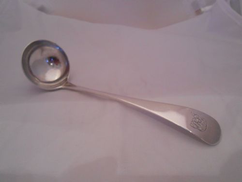 ANTIQUE SOLID SILVER VICTORIAN SAUCE LADLE LONDON 1857 - ADDITIONAL PHOTO 3