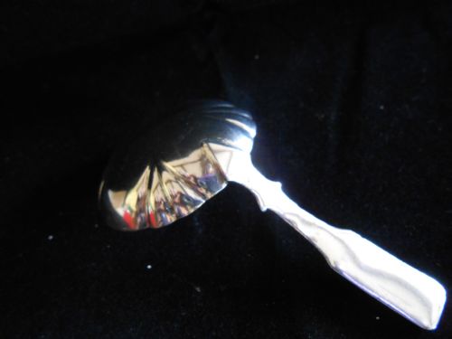 BRIGHT CUT SOLID SILVER ANTIQUE CADDY SPOON 1873 - ADDITIONAL PHOTO 5
