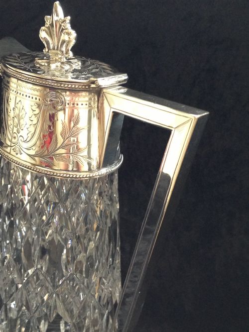 STUNNING PAIR OF VICTORIAN SILVER MOUNTED CLARET JUGS - ADDITIONAL PHOTO 4