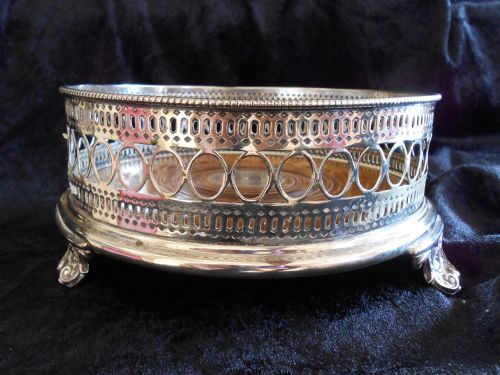 oversized silverplated coaster - CATEGORY: ANTIQUE SILVER - DATED 19TH CENTURY