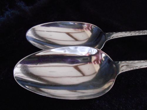 ANTIQUE SILVER HESTER BATEMAN SERVING SPOONS 1788 - ADDITIONAL PHOTO 2