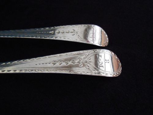 ANTIQUE SILVER HESTER BATEMAN SERVING SPOONS 1788 - ADDITIONAL PHOTO 5