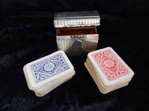 antique silver playing card case 1938 - CATEGORY: ANTIQUE SILVER - DATED 1930