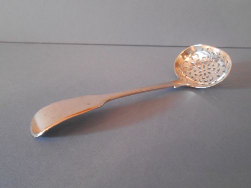 ANTIQUE SILVER SUGAR SIFTER SPOON 1854 - ADDITIONAL PHOTO 4
