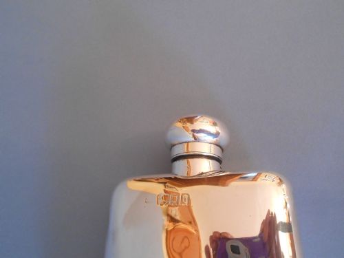 ANTIQUE SILVER HIP FLASK 1917 - ADDITIONAL PHOTO 3