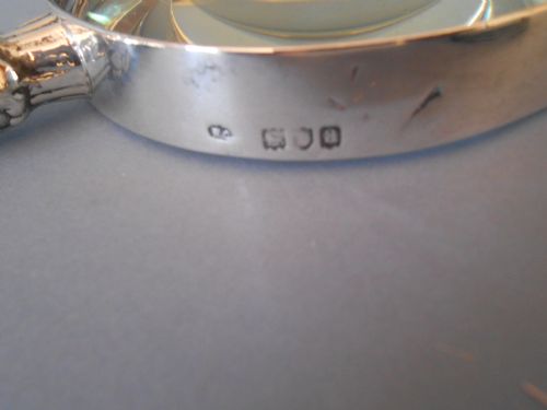 ANTIQUE SILVER TABLE MAGNIFYING GLASS WILLIAM COMYNS - ADDITIONAL PHOTO 3