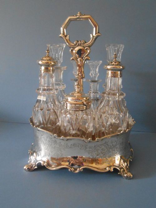 STUNNING VICTORIAN SOLID SILVER AND GLASS CRUET SET - ADDITIONAL PHOTO 9
