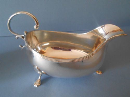 PAIR OF ANTIQUE SOLID SILVER SAUCE BOATS 1890 - ADDITIONAL PHOTO 2