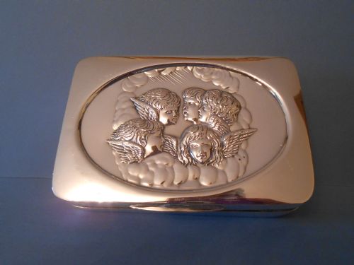 ANTIQUE SOLID SILVER TABLE SNUFF BOX 1906 - ADDITIONAL PHOTO 1