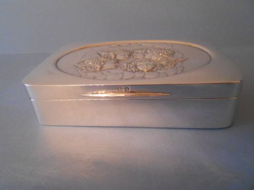 ANTIQUE SOLID SILVER TABLE SNUFF BOX 1906 - ADDITIONAL PHOTO 6
