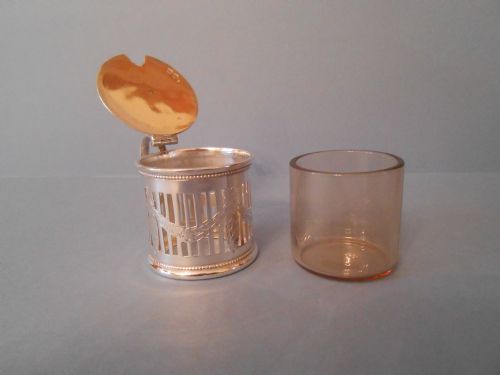 ANTIQUE VICTORIAN SILVER MUSTARD POT 1899 - ADDITIONAL PHOTO 7