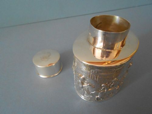 ANTIQUE SOLID SILVER NEOCLASSICAL TEA CADDY 1912 - ADDITIONAL PHOTO 5