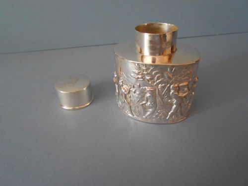 ANTIQUE SOLID SILVER NEOCLASSICAL TEA CADDY 1912 - ADDITIONAL PHOTO 6