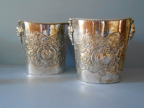 great pair of silverplated wine coolers - CATEGORY: ANTIQUE SILVER - DATED VICTORIAN
