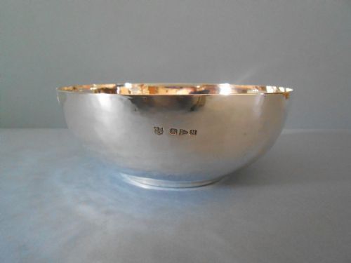 VICTORIAN ANTIQUE HAMMERED SILVER BOWL 1895 - ADDITIONAL PHOTO 1