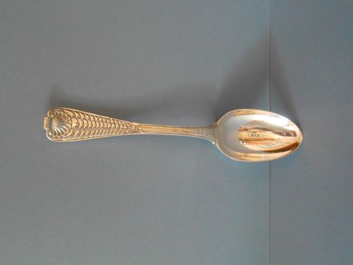 superb antique silver quilted table spoon - CATEGORY: ANTIQUE SILVER - DATED 1870
