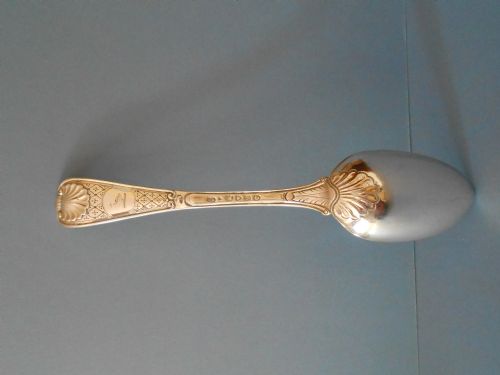 SUPERB ANTIQUE SILVER QUILTED TABLE SPOON - ADDITIONAL PHOTO 2