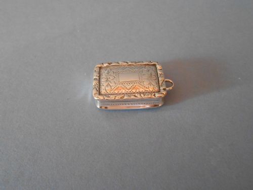 antique solid silver vinaigrette nathanial mills - CATEGORY: ANTIQUE SILVER - DATED 1800