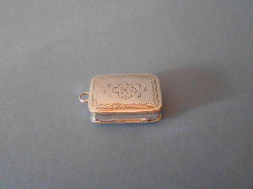 ANTIQUE SOLID SILVER VINAIGRETTE NATHANIAL MILLS - ADDITIONAL PHOTO 1