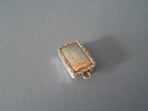 ANTIQUE SOLID SILVER VINAIGRETTE NATHANIAL MILLS - ADDITIONAL PHOTO 5