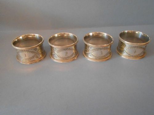 BOXED SET OF VICTORIAN SOLID SILVER NAPKIN RINGS 1876 - ADDITIONAL PHOTO 1