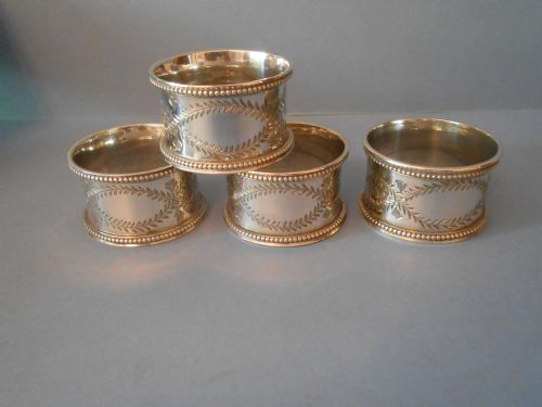 BOXED SET OF VICTORIAN SOLID SILVER NAPKIN RINGS 1876 - ADDITIONAL PHOTO 2
