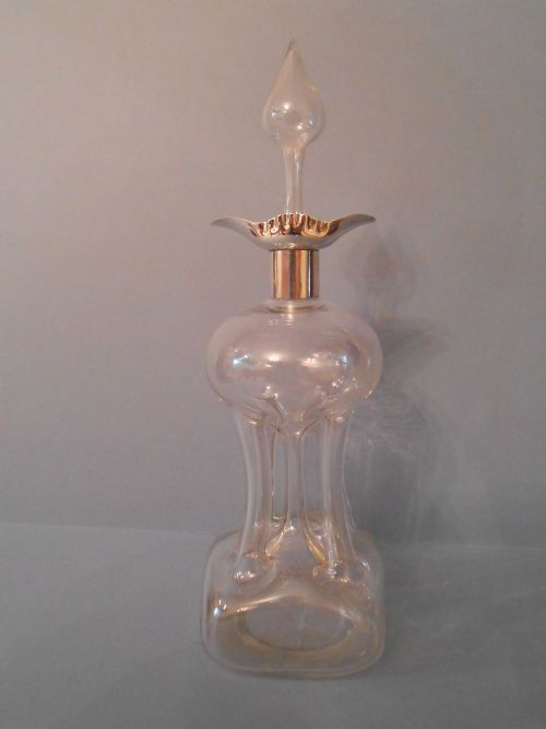 ELEGANT EDWARDIAN SOLID SILVERRIMMED DECANTER 1901 - ADDITIONAL PHOTO 5