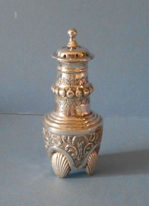 unusual antique solid silver victorian pepper 1887 - CATEGORY: ANTIQUE SILVER - DATED VICTORIAN