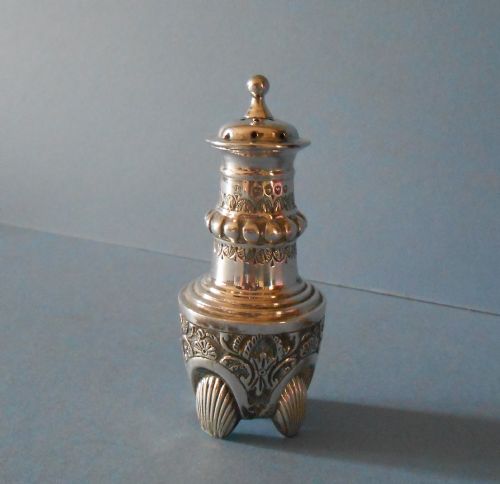 UNUSUAL ANTIQUE SOLID SILVER VICTORIAN PEPPER 1887 - ADDITIONAL PHOTO 1