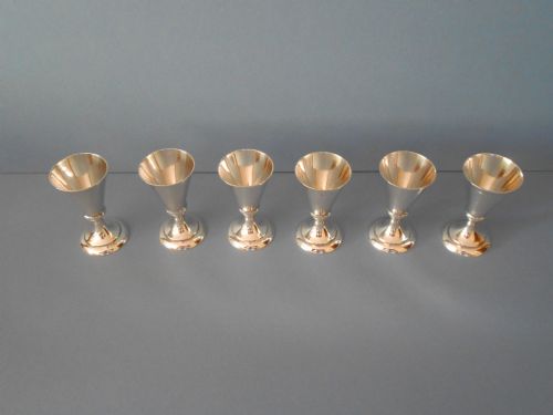 SOLID SILVER ART DECO LIQUEUR TOTS 1919 - ADDITIONAL PHOTO 1