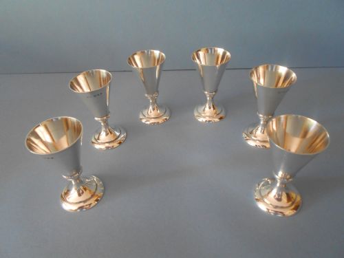SOLID SILVER ART DECO LIQUEUR TOTS 1919 - ADDITIONAL PHOTO 3