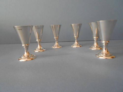 SOLID SILVER ART DECO LIQUEUR TOTS 1919 - ADDITIONAL PHOTO 4