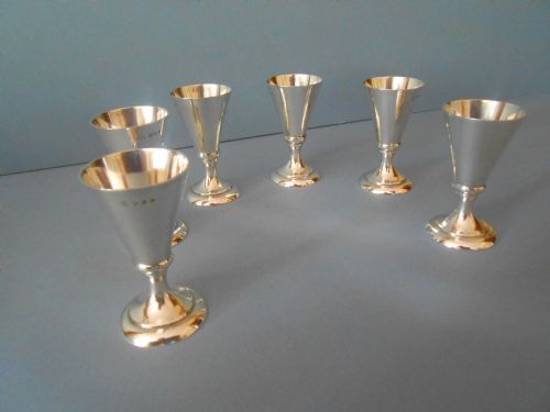 SOLID SILVER ART DECO LIQUEUR TOTS 1919 - ADDITIONAL PHOTO 5
