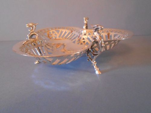 antique scottish silver pierced clover dish 1900 - CATEGORY: ANTIQUE SILVER - DATED 1900