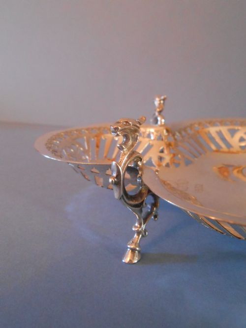 ANTIQUE SCOTTISH SILVER PIERCED CLOVER DISH 1900 - ADDITIONAL PHOTO 4