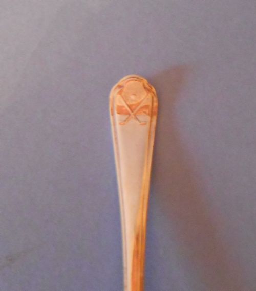 BOXED SET OF ANTIQUE SILVER GOLF TEASPOONS 1933 - ADDITIONAL PHOTO 3