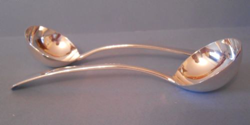 pair of antique silver ladles 1917 - CATEGORY: ANTIQUE SILVER - DATED 1910